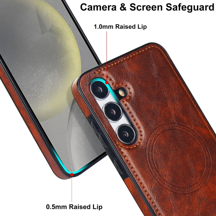 For Samsung Galaxy S24+ 5G Retro Leather Invisible Stand MagSafe Phone Case(Brown) - Galaxy S24+ 5G Cases by buy2fix | Online Shopping UK | buy2fix