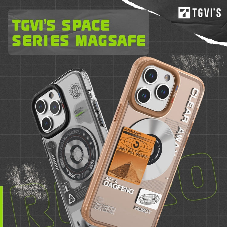 For iPhone 15 TGVIS Space Series Explore Laser CD MagSafe Magnetic Phone Case(Brown) - iPhone 15 Cases by TGVIS | Online Shopping UK | buy2fix