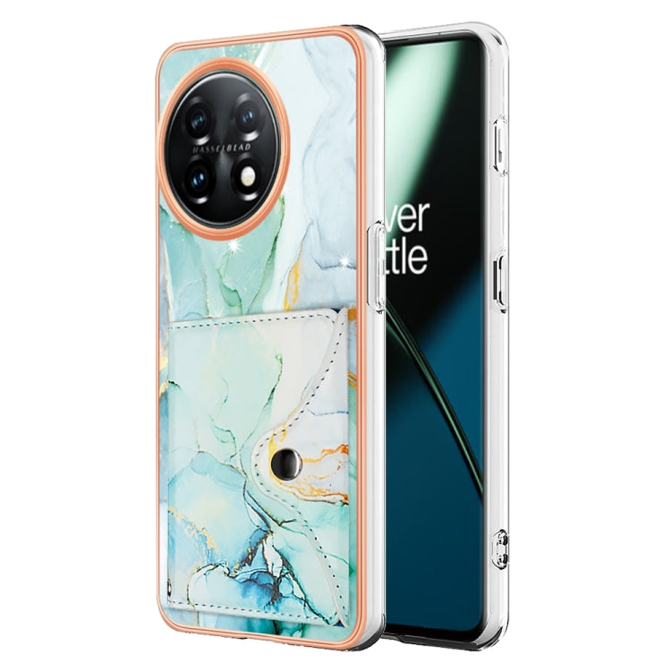 For OnePlus 11 Marble Pattern IMD Card Slot Phone Case(Green) - OnePlus Cases by buy2fix | Online Shopping UK | buy2fix