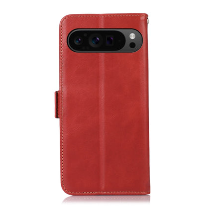 For Google Pixel 9 Pro Crazy Horse Top Layer Cowhide Leather Phone Case(Red) - Google Cases by buy2fix | Online Shopping UK | buy2fix