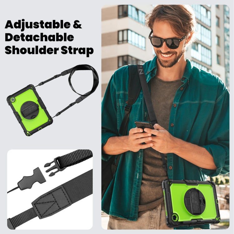 For Lenovo Tab M11 /Xiaoxin Pad 2024 Silicone Hybrid PC Tablet Case with Shoulder Strap(Black Yellow Green PC) - Lenovo by buy2fix | Online Shopping UK | buy2fix