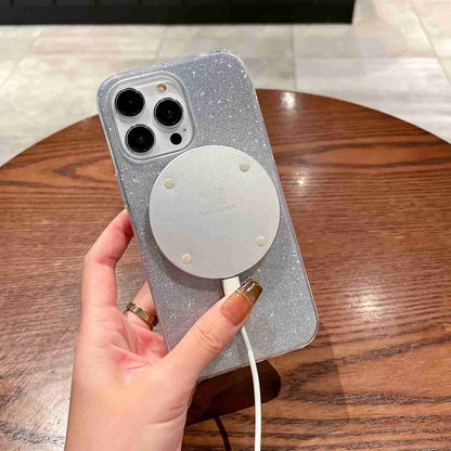 For iPhone 11 Glitter MagSafe Magnetic TPU Phone Case(Silver) - iPhone 11 Cases by buy2fix | Online Shopping UK | buy2fix