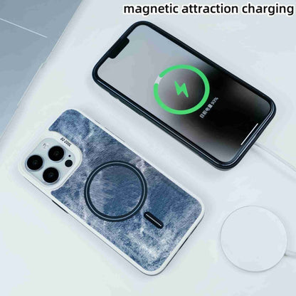 For iPhone 14 / 13 Contrast Color Denim MagSafe Magnetic Phone Case(Grey) - iPhone 14 Cases by buy2fix | Online Shopping UK | buy2fix