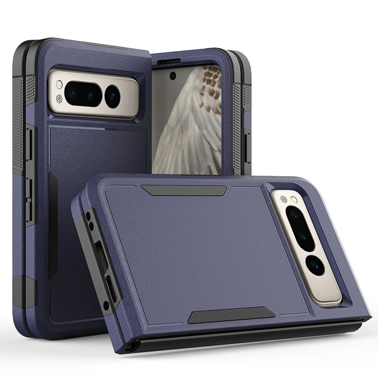 For Google Pixel Fold 2 in 1 PC + TPU Phone Case(Dark Blue) - Google Cases by buy2fix | Online Shopping UK | buy2fix