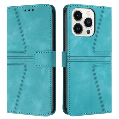 For iPhone 16 Pro Triangle Solid Color Leather Phone Case(Green) - iPhone 16 Pro Cases by buy2fix | Online Shopping UK | buy2fix