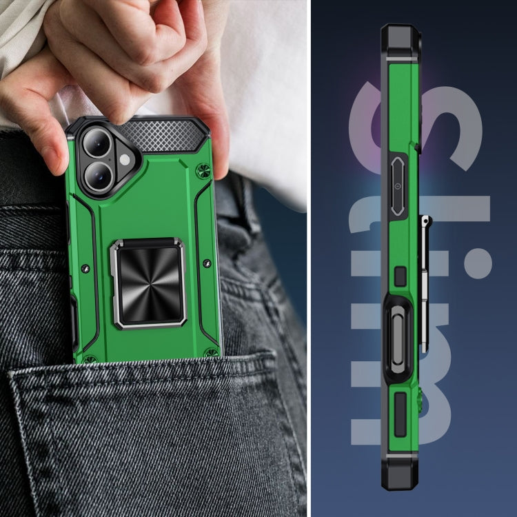 For iPhone 16 Pro Max Shockproof Metal Holder Phone Case(Green) - iPhone 16 Pro Max Cases by buy2fix | Online Shopping UK | buy2fix