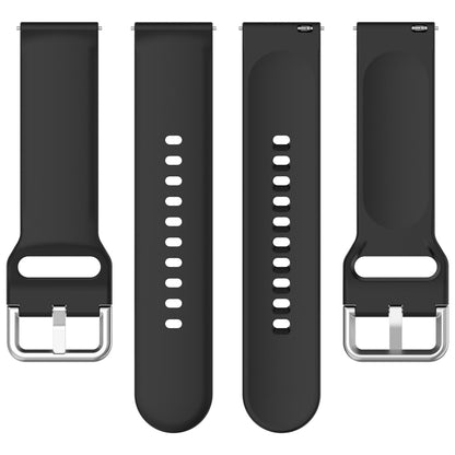 For CMF Watch Pro D395 22mm Solid Color Silver Buckle Silicone Watch Band, Size:L(Black) - Watch Bands by buy2fix | Online Shopping UK | buy2fix