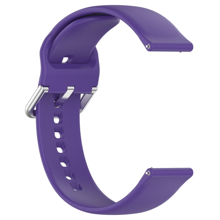 For CMF Watch Pro D395 22mm Solid Color Silver Buckle Silicone Watch Band, Size:L(Purple) - Watch Bands by buy2fix | Online Shopping UK | buy2fix