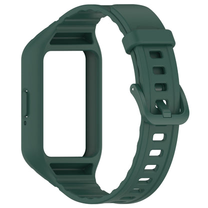 For Samsung Galaxy Fit 3 Solid Color Integrated TPU Watch Band(Dark Green) - Watch Bands by buy2fix | Online Shopping UK | buy2fix