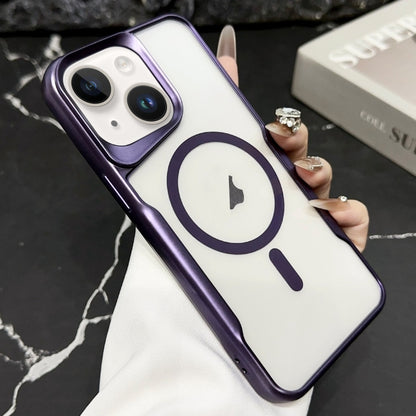 For iPhone 13 Blade Electroplating Frosted MagSafe Magnetic Phone Case(Purple) - iPhone 13 Cases by buy2fix | Online Shopping UK | buy2fix