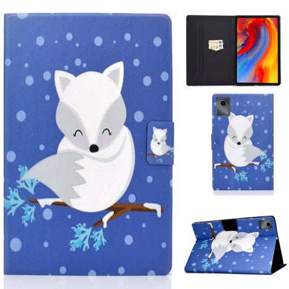 For Lenovo Tab M11 / Xiaoxin Pad 11 2024 Electric Pressed Colored Drawing Smart Leather Tablet Case(Arctic Fox) - Lenovo by buy2fix | Online Shopping UK | buy2fix