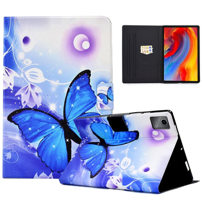 For Lenovo Tab M11 / Xiaoxin Pad 11 2024 Electric Pressed TPU Smart Leather Tablet Case(Blue Butterfly) - Lenovo by buy2fix | Online Shopping UK | buy2fix