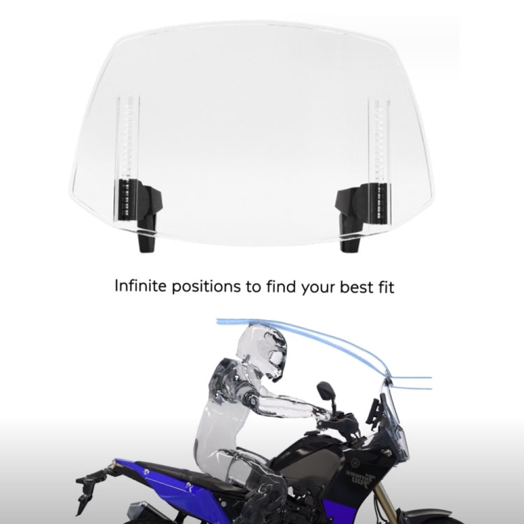 For Kawasaki / Honda / BMW / Yamaha Motorcycle Adjustable Windshield(Transparent) - Others by buy2fix | Online Shopping UK | buy2fix