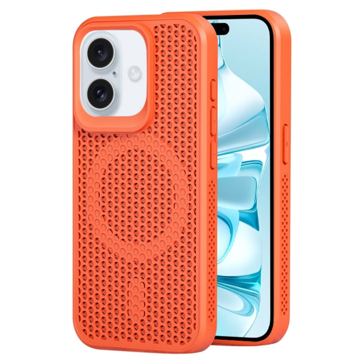 For iPhone 16 Plus MagSafe Magnetic Heat Dissipation Phone Case(Orange) - iPhone 16 Plus Cases by buy2fix | Online Shopping UK | buy2fix