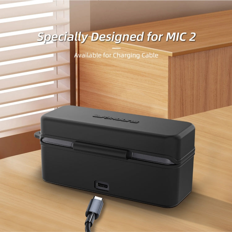 For DJI Mic 2 Sunnylife BHT772 Charging Case Wireless Mic Soft Scratch-proof Protective Cover(Black) - DJI Mic Series by Sunnylife | Online Shopping UK | buy2fix