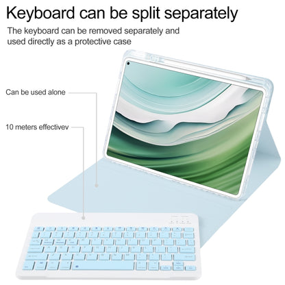 For Huawei MatePad Pro 11 2024 / 2022 Square Button Bluetooth Keyboard Rotatable Holder Leather Case(Sky Blue) - Huawei Keyboard by buy2fix | Online Shopping UK | buy2fix