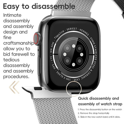 For Apple Watch Series 3 42mm ZGA Milanese Magnetic Metal Watch Band(Silver) - Watch Bands by ZGA | Online Shopping UK | buy2fix