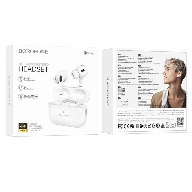 BOROFONE BW59 True Wireless Bluetooth Earphone(White) - Bluetooth Earphone by Borofone | Online Shopping UK | buy2fix