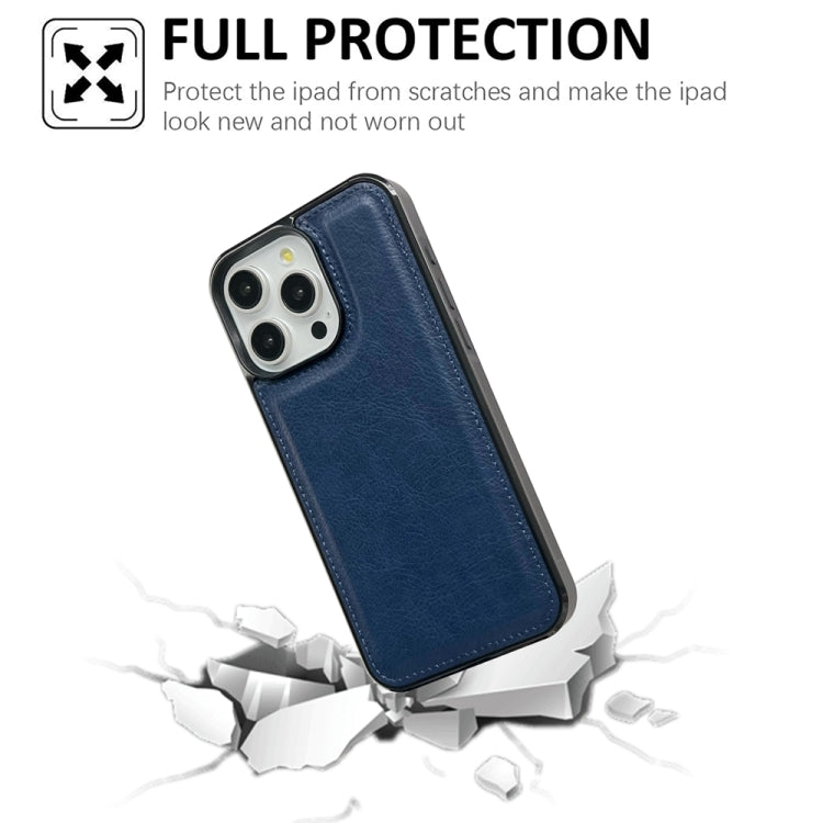 For iPhone 16 Pro Max Cowhide Texture Back Cover Phone Case(Royal Blue) - iPhone 16 Pro Max Cases by buy2fix | Online Shopping UK | buy2fix