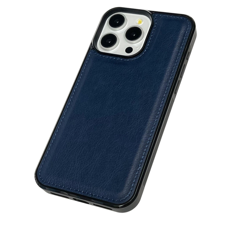 For iPhone 16 Pro Cowhide Texture Back Cover Phone Case(Royal Blue) - iPhone 16 Pro Cases by buy2fix | Online Shopping UK | buy2fix