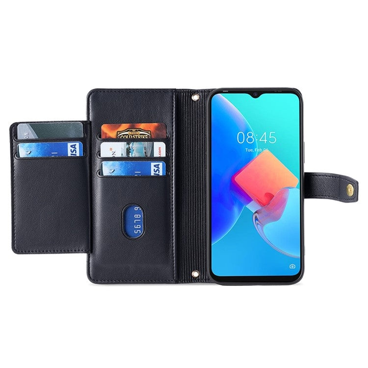 For Motorola Moto G Play 4G 2024 Sheep Texture Cross-body Zipper Wallet Leather Phone Case(Black) - Motorola Cases by buy2fix | Online Shopping UK | buy2fix