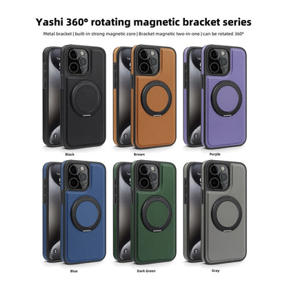 For iPhone 13 Pro Max Yashi 360 Degree Rotating MagSafe Bracket Phone Case(Dark Green) - iPhone 13 Pro Max Cases by buy2fix | Online Shopping UK | buy2fix