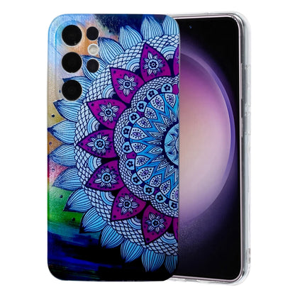 For Samsung Galaxy S24 Ultra 5G Colored Drawing Pattern TPU Phone Case(Half-flower) - Galaxy S24 Ultra 5G Cases by buy2fix | Online Shopping UK | buy2fix