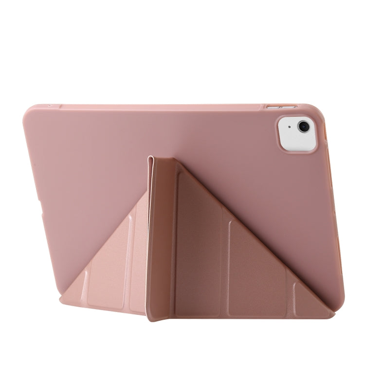 For iPad Air 11 2024 TPU Deformation Flip Leather Tablet Case with Holder(Rose Gold) - iPad Air 11 2024 Cases by buy2fix | Online Shopping UK | buy2fix