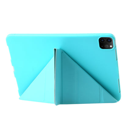 For iPad Pro 11 2024 TPU Deformation Flip Leather Tablet Case with Holder(Mint Blue) - iPad Pro 11 2024 Cases by buy2fix | Online Shopping UK | buy2fix