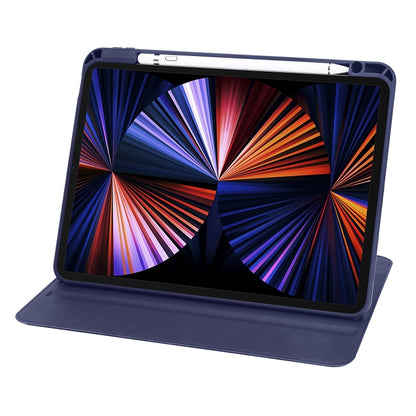 For iPad Pro 13 2024 Acrylic 360 Degree Rotation Holder Leather Tablet Case(Dark Blue) - iPad Pro 13 2024 Cases by buy2fix | Online Shopping UK | buy2fix