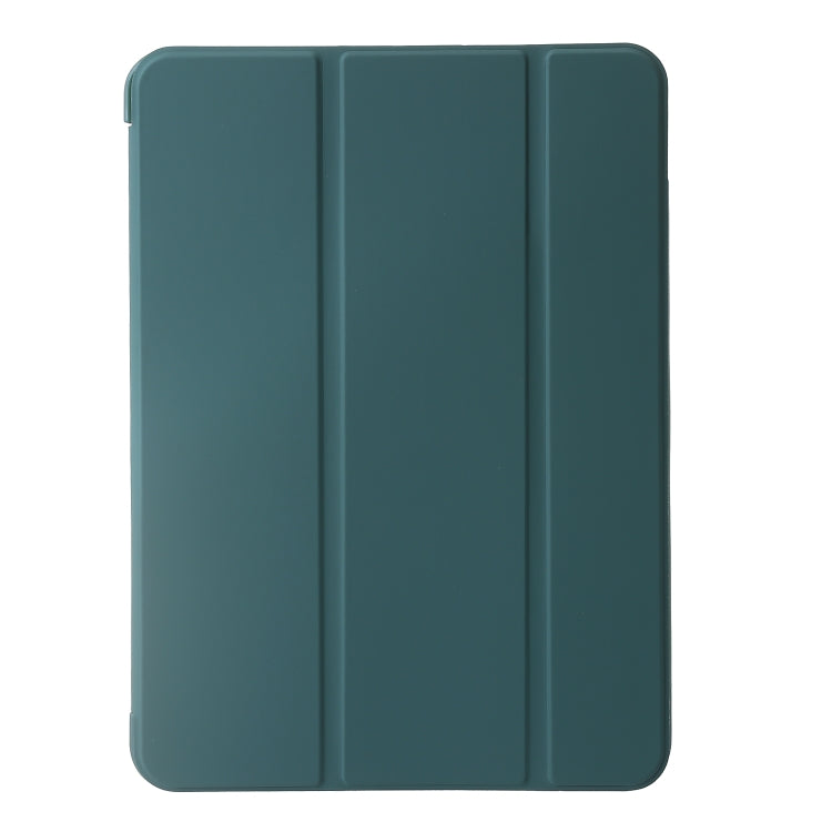 For iPad Air 13 2024 Three-fold Holder Flip Tablet Leather Case(Dark Green) - iPad Air 13 2024 Cases by buy2fix | Online Shopping UK | buy2fix