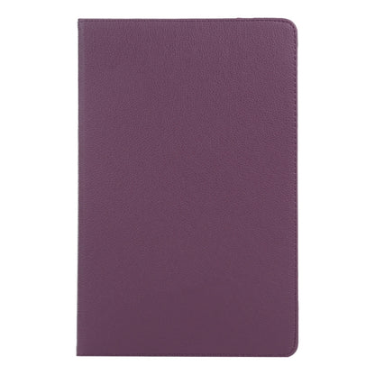 For iPad Pro 11 2024 360 Degree Rotation Litchi Texture Leather Tablet Case with Holder(Purple) - iPad Pro 11 2024 Cases by buy2fix | Online Shopping UK | buy2fix