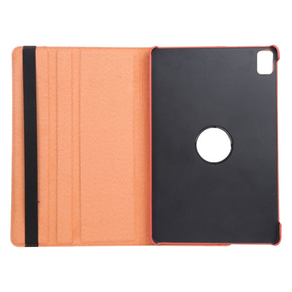 For iPad Pro 11 2024 360 Degree Rotation Litchi Texture Leather Tablet Case with Holder(Orange) - iPad Pro 11 2024 Cases by buy2fix | Online Shopping UK | buy2fix