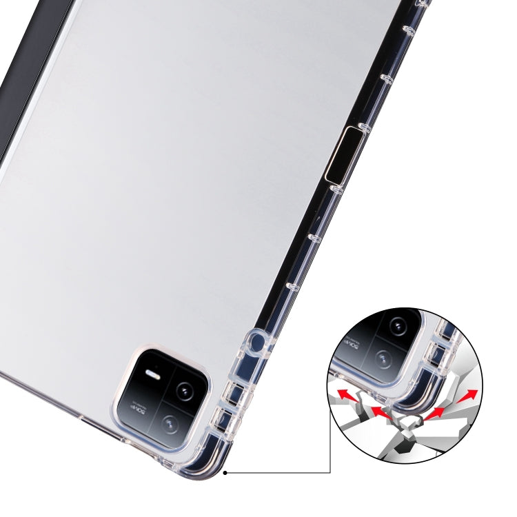 For iPad Pro 13 2024 3-fold Clear TPU Smart Leather Tablet Case with Pen Slot(Black) - iPad Pro 13 2024 Cases by buy2fix | Online Shopping UK | buy2fix