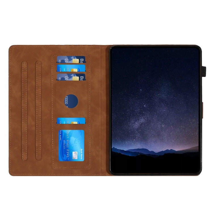 For iPad Pro 11 2024 Building Blocks Embossed Leather Smart Tablet Case(Brown) - iPad Pro 11 2024 Cases by buy2fix | Online Shopping UK | buy2fix