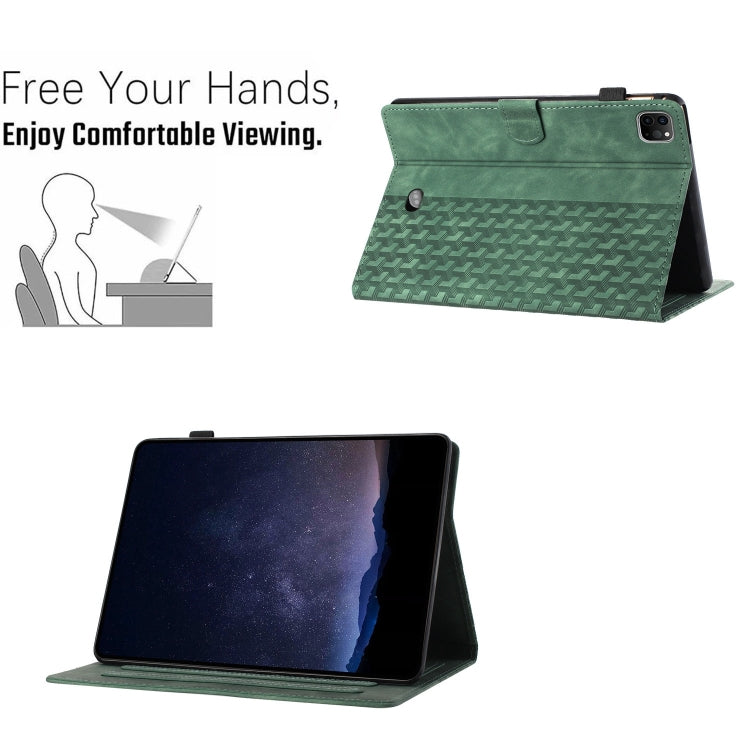 For iPad Pro 11 2024 Building Blocks Embossed Leather Smart Tablet Case(Green) - iPad Pro 11 2024 Cases by buy2fix | Online Shopping UK | buy2fix