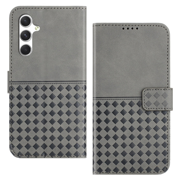 For Samsung Galaxy S23 FE 5G Woven Embossed RFID Blocking Leather Phone Case(Grey) - Galaxy S23 FE 5G Cases by buy2fix | Online Shopping UK | buy2fix