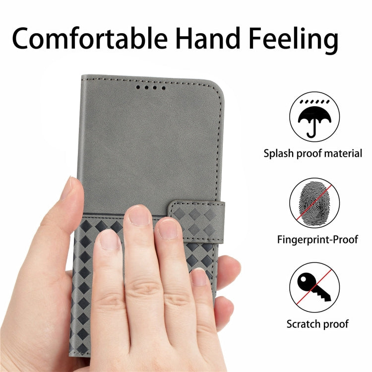 For Samsung Galaxy S23 FE 5G Woven Embossed RFID Blocking Leather Phone Case(Grey) - Galaxy S23 FE 5G Cases by buy2fix | Online Shopping UK | buy2fix