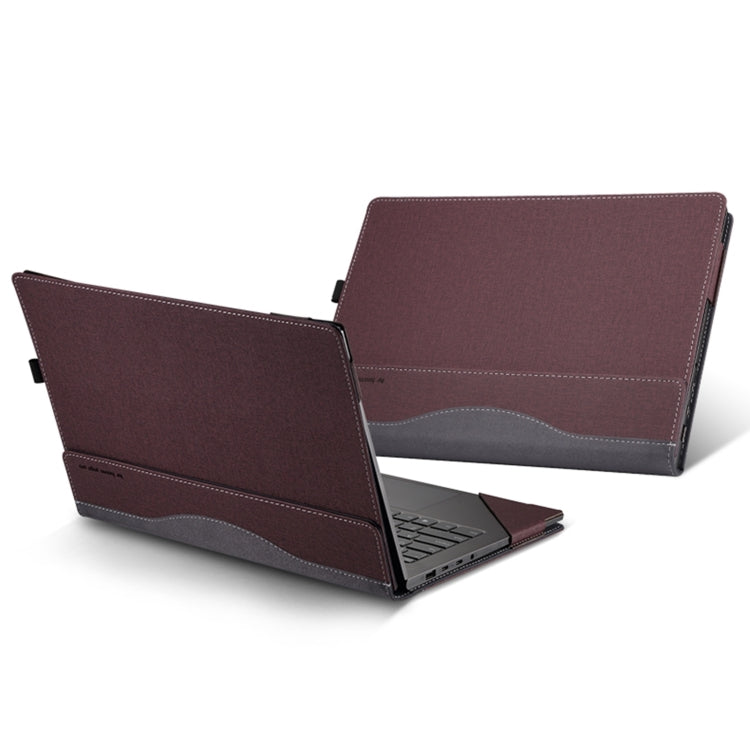For HP Envy X360 16 inch 16-ac Leather Laptop Shockproof Protective Case(Wine Red) - 15.6 - 17 inch by buy2fix | Online Shopping UK | buy2fix