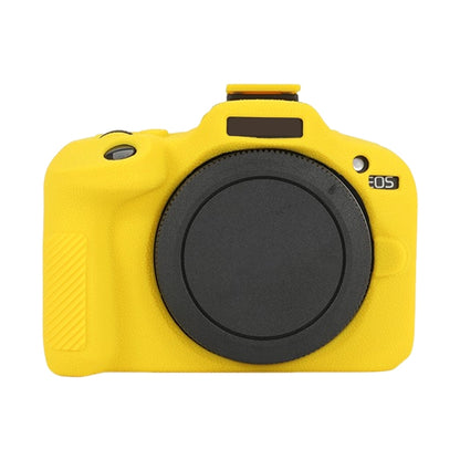 For Canon EOS R100 Litchi Texture Soft Silicone Protective Case(Yellow) - Protective Case by buy2fix | Online Shopping UK | buy2fix