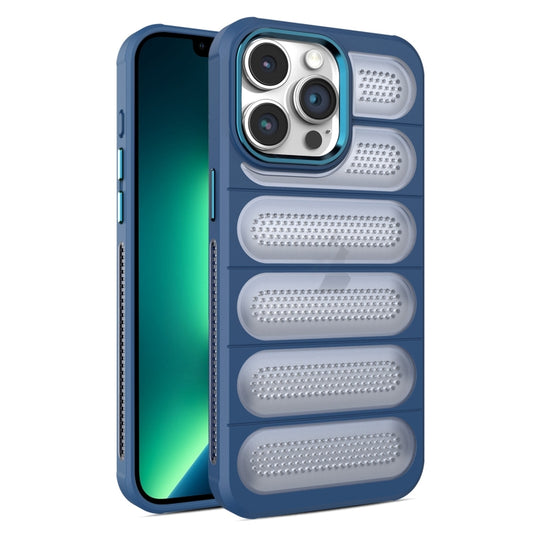 For iPhone 13 Pro Max Cooling Armor Translucent Mesh Breathable Phone Case(Blue) - iPhone 13 Pro Max Cases by buy2fix | Online Shopping UK | buy2fix