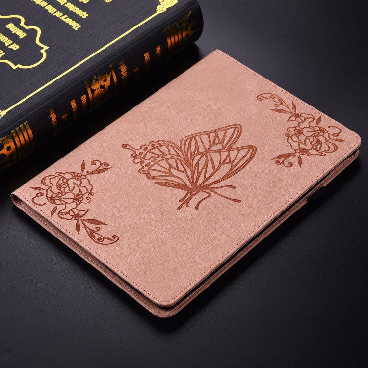 For iPad Air 11 2024 Butterfly Flower Embossed Leather Tablet Case(Rose Gold) - iPad Air 11 2024 Cases by buy2fix | Online Shopping UK | buy2fix