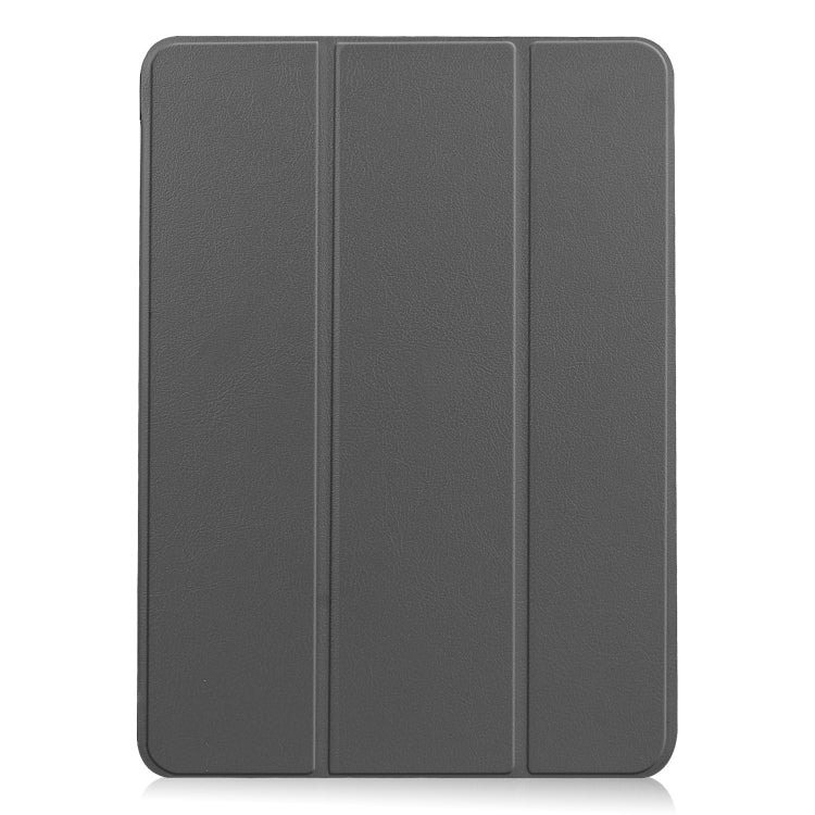 For iPad Air 11 2025 / 2024 Custer Pure Color 3-Fold Holder Smart Leather Tablet Case(Gray) - iPad Air 11 2025 / 2024 Cases by buy2fix | Online Shopping UK | buy2fix