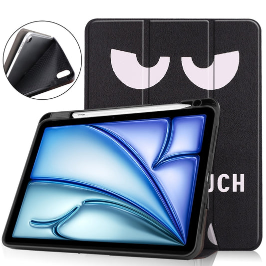 For iPad Air 11 2024 Custer Painted 3-Fold Holder Smart Leather Tablet Case(Big Eye ME) - iPad Air 11 2024 Cases by buy2fix | Online Shopping UK | buy2fix