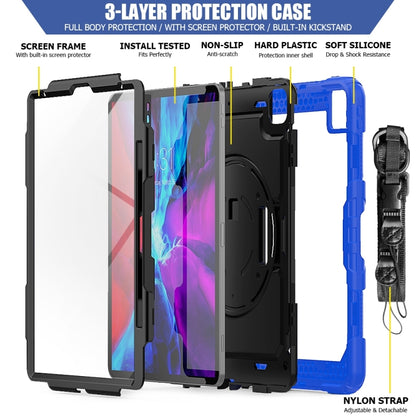 For iPad Pro 13 2024 Silicone + PC Tablet Protective Case(Black+Dark Blue) - iPad Pro 13 2024 Cases by buy2fix | Online Shopping UK | buy2fix