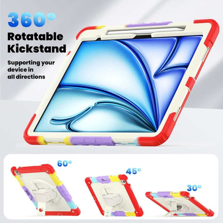 For iPad Air 13 2024 Silicone + PC Tablet Protective Case(Rainbow Red) - iPad Air 13 2024 Cases by buy2fix | Online Shopping UK | buy2fix