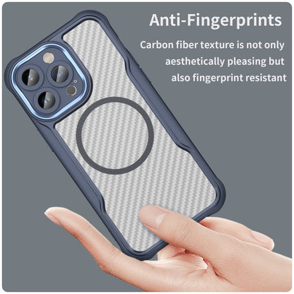 For iPhone 13 Pro Max Carbon Fiber Texture MagSafe Translucent Phone Case(Blue) - iPhone 13 Pro Max Cases by buy2fix | Online Shopping UK | buy2fix