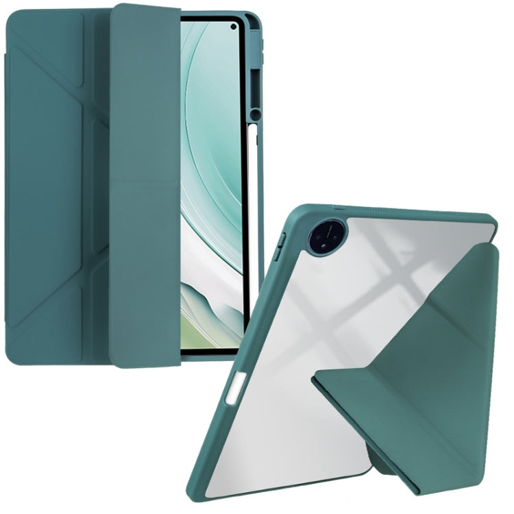 For Huawei MatePad Pro 11 2022 / 2024 Clear Acrylic Deformation Leather Tablet Case(Dark Green) - Huawei by buy2fix | Online Shopping UK | buy2fix