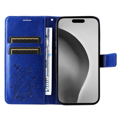 For iPhone 16 Pro Max 3D Butterfly Embossed Pattern Flip Leather Phone Case(Blue) - iPhone 16 Pro Cases by buy2fix | Online Shopping UK | buy2fix