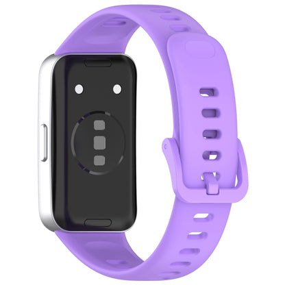 For Huawei Band 9 / 9 NFC / 8 / 8 NFC Nail Button Glossy Silicone Watch Band(Purple) - Watch Bands by buy2fix | Online Shopping UK | buy2fix